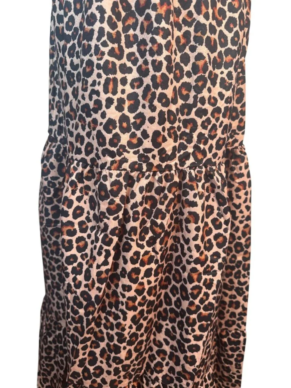 NEW Leopard M Print Boho Halter Maxi Dress Butterfly Detail Sleeveless - Picture 14 of 16